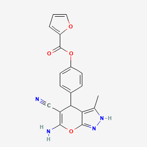 4-(6-Amino-5-cyano-3-methyl-1,4-dihydropyrano[2,3-c]pyrazol-4-yl)phenyl 2-furoate