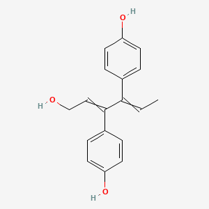 molecular formula C18H18O3 B1202234 4-[6-Hydroxy-4-(4-hydroxyphenyl)hexa-2,4-dien-3-yl]phenol 