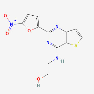 molecular formula C12H10N4O4S B1202243 4-(2-Hydroxyethylamino)-2-(5-nitro-2-furyl)thienopyrimidine CAS No. 33590-70-4