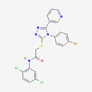 molecular formula C21H14BrCl2N5OS B12022489 2-{[4-(4-bromophenyl)-5-(pyridin-3-yl)-4H-1,2,4-triazol-3-yl]sulfanyl}-N-(2,5-dichlorophenyl)acetamide 