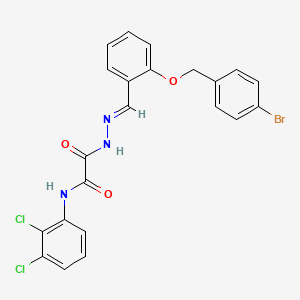 molecular formula C22H16BrCl2N3O3 B12022535 2-(2-(2-((4-BR-Benzyl)oxy)benzylidene)hydrazino)-N-(2,3-DI-CL-PH)-2-oxoacetamide CAS No. 765274-24-6