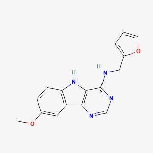 molecular formula C16H14N4O2 B1202254 N-(2-furanylmethyl)-8-methoxy-5H-pyrimido[5,4-b]indol-4-amine 