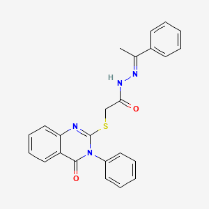 molecular formula C24H20N4O2S B12022563 2-[(4-oxo-3-phenyl-3,4-dihydro-2-quinazolinyl)sulfanyl]-N'-[(E)-1-phenylethylidene]acetohydrazide CAS No. 105491-11-0