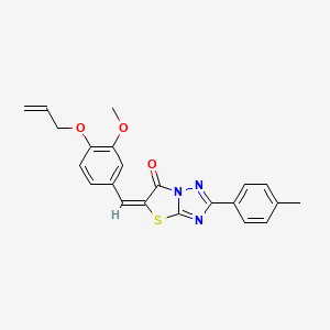 molecular formula C22H19N3O3S B12022604 (5E)-5-[4-(allyloxy)-3-methoxybenzylidene]-2-(4-methylphenyl)[1,3]thiazolo[3,2-b][1,2,4]triazol-6(5H)-one 