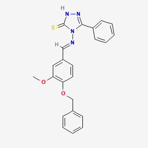 molecular formula C23H20N4O2S B12022640 4-((4-(Benzyloxy)-3-methoxybenzylidene)amino)-5-phenyl-4H-1,2,4-triazole-3-thiol 