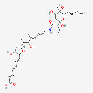 molecular formula C36H53NO10 B1202266 7-[3-Hydroxy-5-[3-methoxy-4-methyl-8-[2-(2,4,5-trihydroxy-5-methyl-6-penta-1,3-dienyloxan-2-yl)butanoylamino]octa-4,6-dien-2-yl]oxolan-2-yl]hepta-2,4,6-trienoic acid 