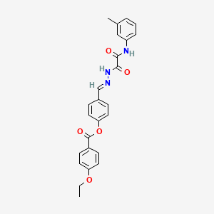 molecular formula C25H23N3O5 B12022767 4-(2-(Oxo(3-toluidino)acetyl)carbohydrazonoyl)phenyl 4-ethoxybenzoate CAS No. 767334-00-9