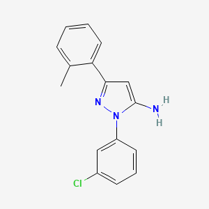 molecular formula C16H14ClN3 B12022824 1-(3-Chlorophenyl)-3-O-tolyl-1H-pyrazol-5-amine CAS No. 618098-33-2