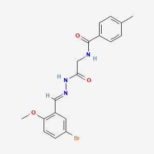 molecular formula C18H18BrN3O3 B12022845 N-[2-[(2E)-2-[(5-bromo-2-methoxyphenyl)methylidene]hydrazinyl]-2-oxoethyl]-4-methylbenzamide 