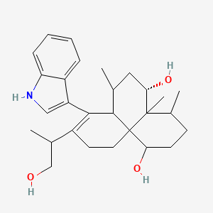molecular formula C28H39NO3 B1202292 Dihydroxyaflavinine 