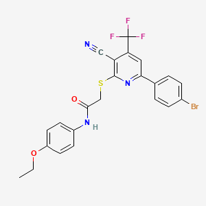 molecular formula C23H17BrF3N3O2S B12022966 2-{[6-(4-bromophenyl)-3-cyano-4-(trifluoromethyl)-2-pyridinyl]sulfanyl}-N-(4-ethoxyphenyl)acetamide CAS No. 618383-54-3