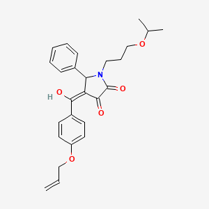molecular formula C26H29NO5 B12023028 4-[4-(Allyloxy)benzoyl]-3-hydroxy-1-(3-isopropoxypropyl)-5-phenyl-1,5-dihydro-2H-pyrrol-2-one 