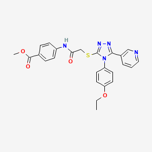 molecular formula C25H23N5O4S B12023034 methyl 4-[({[4-(4-ethoxyphenyl)-5-(pyridin-3-yl)-4H-1,2,4-triazol-3-yl]sulfanyl}acetyl)amino]benzoate 