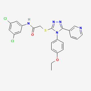 molecular formula C23H19Cl2N5O2S B12023045 N-(3,5-dichlorophenyl)-2-{[4-(4-ethoxyphenyl)-5-(pyridin-3-yl)-4H-1,2,4-triazol-3-yl]sulfanyl}acetamide 