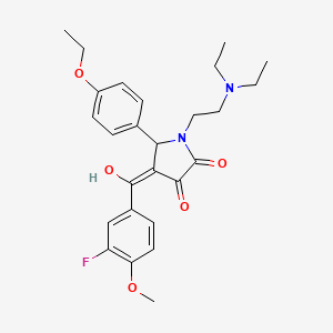 molecular formula C26H31FN2O5 B12023046 1-[2-(Diethylamino)ethyl]-5-(4-ethoxyphenyl)-4-(3-fluoro-4-methoxybenzoyl)-3-hydroxy-1,5-dihydro-2H-pyrrol-2-one CAS No. 618073-15-7