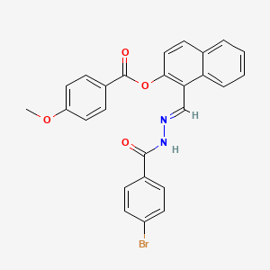 molecular formula C26H19BrN2O4 B12023052 1-(2-(4-Bromobenzoyl)carbohydrazonoyl)-2-naphthyl 4-methoxybenzoate CAS No. 765276-21-9
