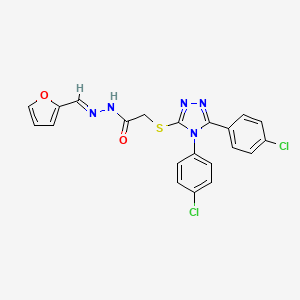 molecular formula C21H15Cl2N5O2S B12023088 C21H15Cl2N5O2S 