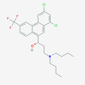 molecular formula C26H30Cl2F3NO B1202312 Halofantrina 