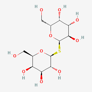 molecular formula C12H22O10S B1202323 (2R,3R,4S,5R,6R)-2-(hydroxymethyl)-6-[(2S,3R,4S,5R,6R)-3,4,5-trihydroxy-6-(hydroxymethyl)tetrahydropyran-2-yl]sulfanyl-tetrahydropyran-3,4,5-triol 