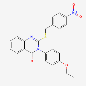 molecular formula C23H19N3O4S B12023324 3-(4-Ethoxyphenyl)-2-((4-nitrobenzyl)thio)-4(3H)-quinazolinone CAS No. 1059-78-5