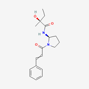 molecular formula C18H24N2O3 B1202340 (2S)-2-hydroxy-2-methyl-N-[(2R)-1-(3-phenylprop-2-enoyl)pyrrolidin-2-yl]butanamide 