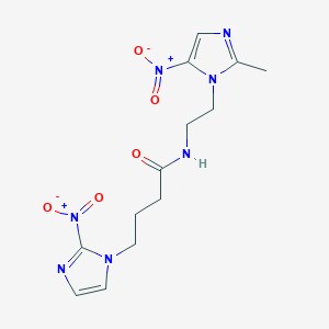 molecular formula C13H17N7O5 B1202341 N-(2-(2-Methyl-5-nitro-1H-imidazolyl)ethyl)-4-(2-nitro-1H-imidazolyl)butanamide CAS No. 154094-91-4