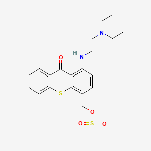 molecular formula C21H26N2O4S2 B1202344 (1-{[2-(Diethylamino)ethyl]amino}-9-oxo-9h-thioxanthen-4-yl)methyl methanesulfonate CAS No. 30922-68-0