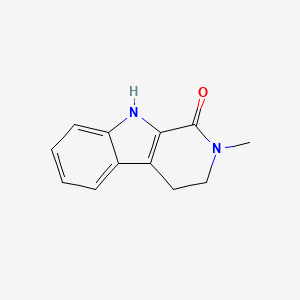 molecular formula C12H12N2O B1202346 1H-吡啶并（3,4-b）吲哚-1-酮，2,3,4,9-四氢-2-甲基- CAS No. 59156-98-8