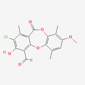molecular formula C18H15ClO6 B1202347 Pannarin CAS No. 55609-84-2