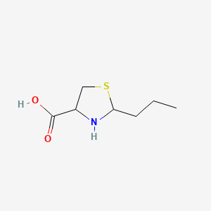 molecular formula C7H13NO2S B1202349 2-Propyl-4-thiazolidinecarboxylic acid CAS No. 4165-34-8