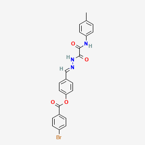 molecular formula C23H18BrN3O4 B12023574 4-(2-(Oxo(4-toluidino)acetyl)carbohydrazonoyl)phenyl 4-bromobenzoate CAS No. 765271-85-0