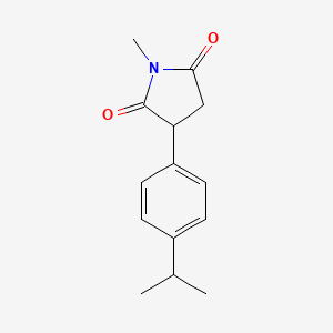 molecular formula C14H17NO2 B1202358 1-Methyl-3-(4-(1-methylethyl)phenyl)-2,5-pyrrolidinedione CAS No. 34319-18-1