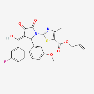molecular formula C27H23FN2O6S B12023819 allyl 2-[3-(3-fluoro-4-methylbenzoyl)-4-hydroxy-2-(3-methoxyphenyl)-5-oxo-2,5-dihydro-1H-pyrrol-1-yl]-4-methyl-1,3-thiazole-5-carboxylate 