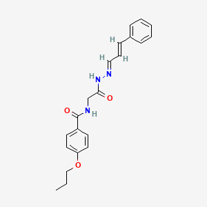 molecular formula C21H23N3O3 B12023948 N-[2-oxo-2-[(2E)-2-[(E)-3-phenylprop-2-enylidene]hydrazinyl]ethyl]-4-propoxybenzamide 