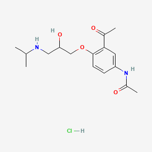 molecular formula C16H25ClN2O4 B1202397 Diacetolol hydrochloride CAS No. 69796-04-9