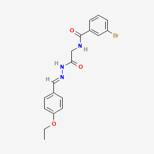 molecular formula C18H18BrN3O3 B12023971 3-bromo-N-[2-[(2E)-2-[(4-ethoxyphenyl)methylidene]hydrazinyl]-2-oxoethyl]benzamide 