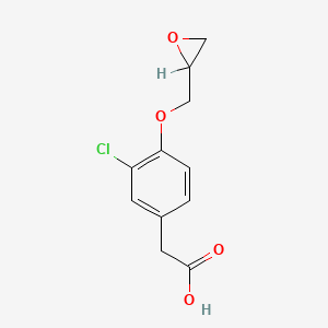 molecular formula C11H11ClO4 B1202407 [3-Chloro-4-(oxiran-2-ylmethoxy)phenyl]acetic acid CAS No. 70319-10-7