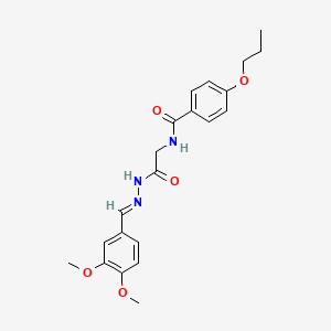 molecular formula C21H25N3O5 B12024077 N-(2-(2-(3,4-Dimethoxybenzylidene)hydrazino)-2-oxoethyl)-4-propoxybenzamide CAS No. 769148-36-9
