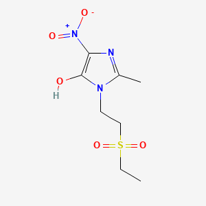 molecular formula C8H13N3O5S B1202409 Ethyl 2-(5-hydroxy-2-methyl-4-nitro-1-imidazolyl)ethylsulfone CAS No. 96740-74-8