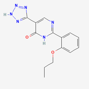 molecular formula C14H14N6O2 B1202414 2-(2-n-Propoxyphenyl)-5-(5-1H-tetrazolyl)pyrimidin-4(3H)-one CAS No. 64634-09-9
