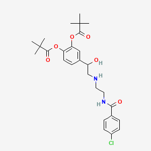 molecular formula C27H35ClN2O6 B1202416 [4-[2-[2-[(4-Chlorobenzoyl)amino]ethylamino]-1-hydroxyethyl]-2-(2,2-dimethylpropanoyloxy)phenyl] 2,2-dimethylpropanoate CAS No. 102904-11-0