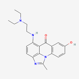 molecular formula C21H24N4O2 B1202423 5-((2-(Diethylamino)ethyl)amino)-8-hydroxy-1-methyl-6H-imidazo(4,5,1-de)acidin-6-one CAS No. 138154-40-2