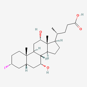 molecular formula C24H39IO4 B1202434 Cholan-24-oic acid, 7,12-dihydroxy-3-iodo-, (3alpha,5beta,7alpha,12alpha)- CAS No. 85121-73-9