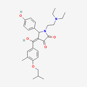 molecular formula C28H36N2O5 B12024407 1-[2-(diethylamino)ethyl]-3-hydroxy-5-(4-hydroxyphenyl)-4-(4-isobutoxy-3-methylbenzoyl)-1,5-dihydro-2H-pyrrol-2-one 