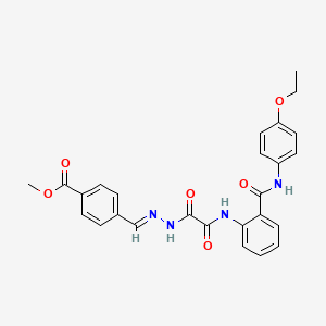 molecular formula C26H24N4O6 B12024478 methyl 4-[(E)-[[2-[2-[(4-ethoxyphenyl)carbamoyl]anilino]-2-oxoacetyl]hydrazinylidene]methyl]benzoate CAS No. 767310-30-5