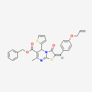 molecular formula C29H24N2O4S2 B12024520 Benzyl 2-(4-(allyloxy)benzylidene)-7-methyl-3-oxo-5-(thiophen-2-yl)-3,5-dihydro-2H-thiazolo[3,2-a]pyrimidine-6-carboxylate CAS No. 617697-10-6