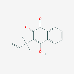molecular formula C15H14O3 B1202462 4-Hydroxy-3-(2-methylbut-3-en-2-yl)naphthalene-1,2-dione CAS No. 64469-16-5