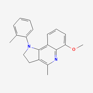 molecular formula C20H20N2O B1202468 6-Methoxy-4-methyl-1-(2-methylphenyl)-2,3-dihydropyrrolo[3,2-c]quinoline CAS No. 122456-25-1