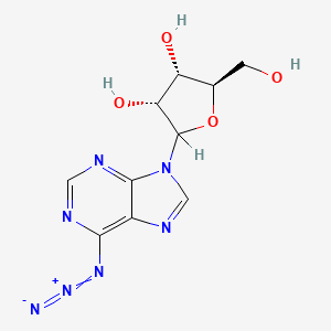 molecular formula C10H11N7O4 B1202469 9-Arabinofuranosyl-6-azidopurine CAS No. 53821-43-5