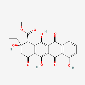 molecular formula C22H18O9 B1202474 methyl (1R,2R)-2-ethyl-2,5,7,12-tetrahydroxy-4,6,11-trioxo-1,3-dihydrotetracene-1-carboxylate CAS No. 81341-47-1